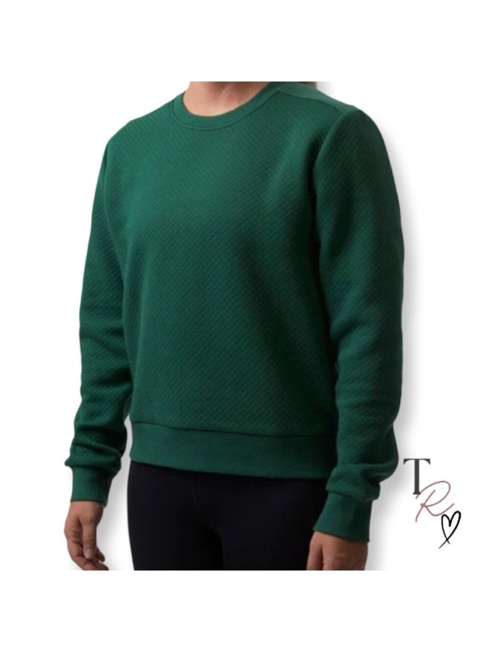 Born Primitive NWT Quilted Crewneck Pullover Sweatshirt in Green Size Medium